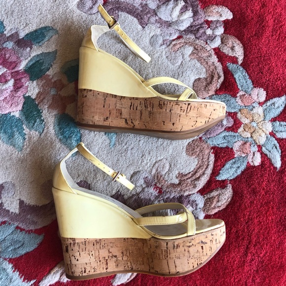 PRADA Patent Leather Cork Wedge Sandal Authentic - Picture 6 of 15